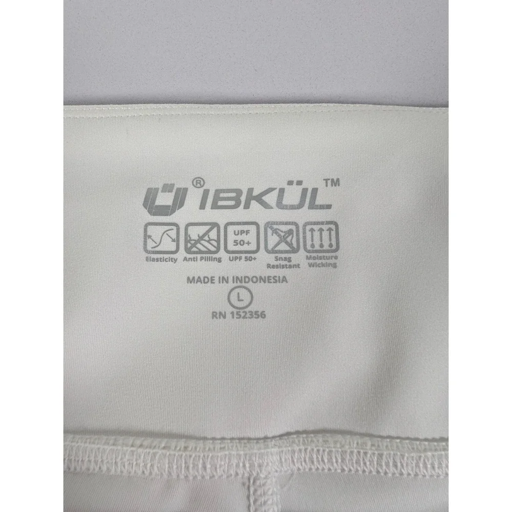 IBKUL Skort Women's‎ Large White Pleated Lined Mesh UPF 50+ Tennis Golf Skirt